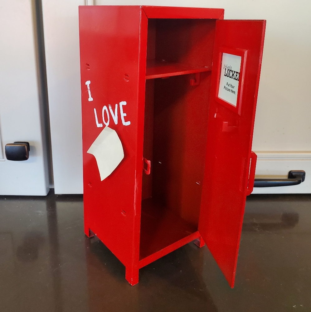 Classic school locker jewelry box perfect for teens with a 'rotating' I Love xxx